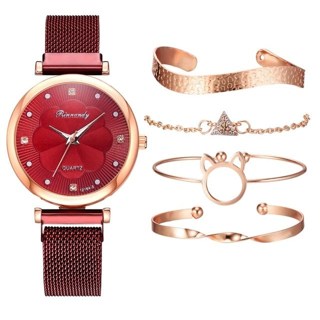 Fashion 5pcs Set Women Watches